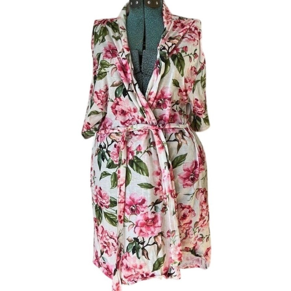 Show Me Your‎ Mumu Pink Floral Kimono Robe One Size Bridesmaid